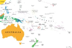 map of Kiribati and NZ