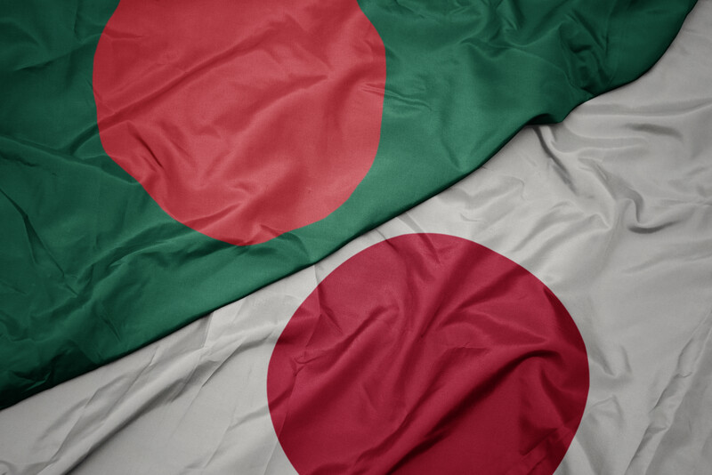 Flags of Japan and Bangladesh