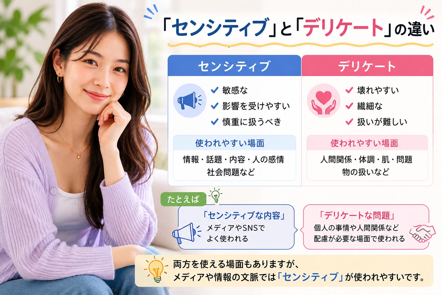 デリケートとナイーブの違いを分かりやすく