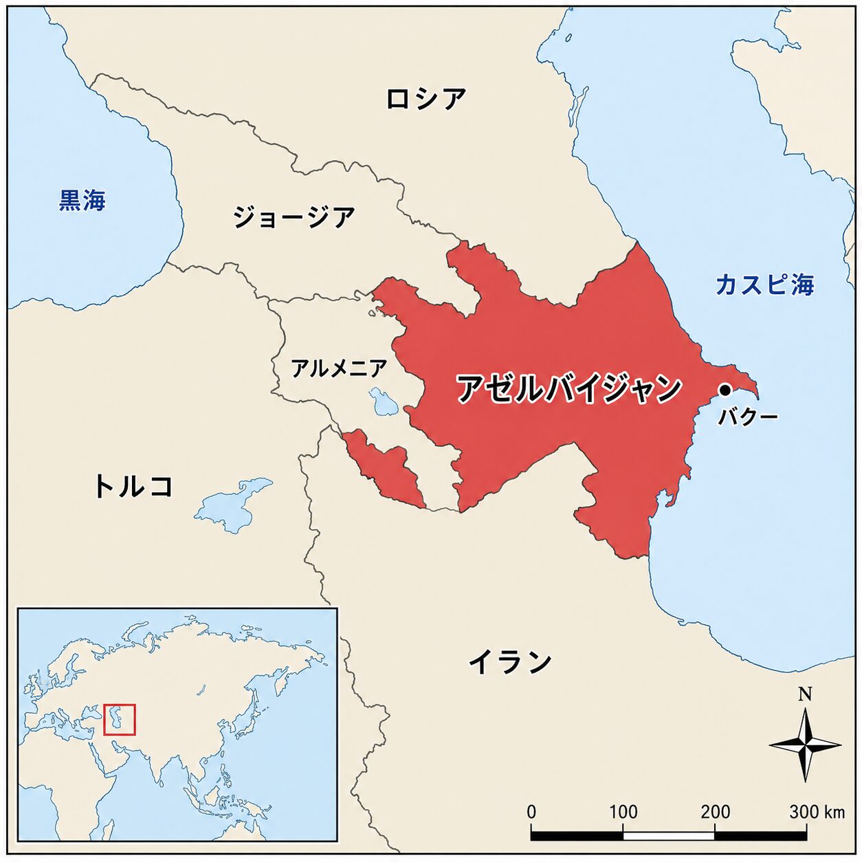 アゼルバイジャンの位置を示す地図