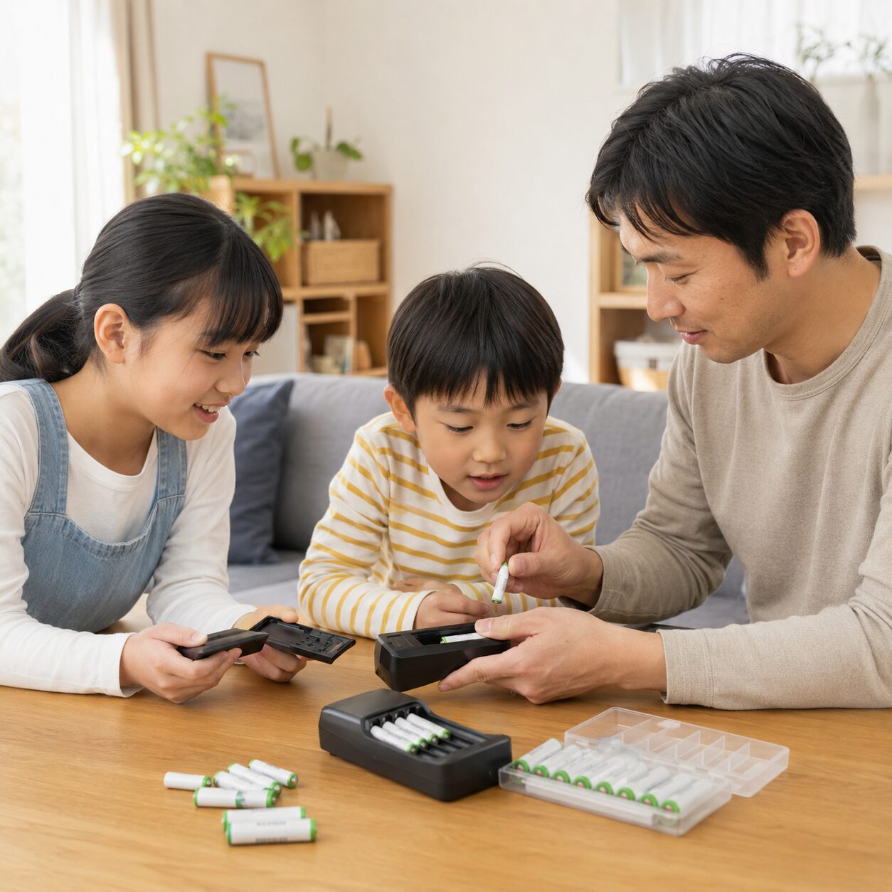 リチウムイオン電池と充電式電池のイメージ