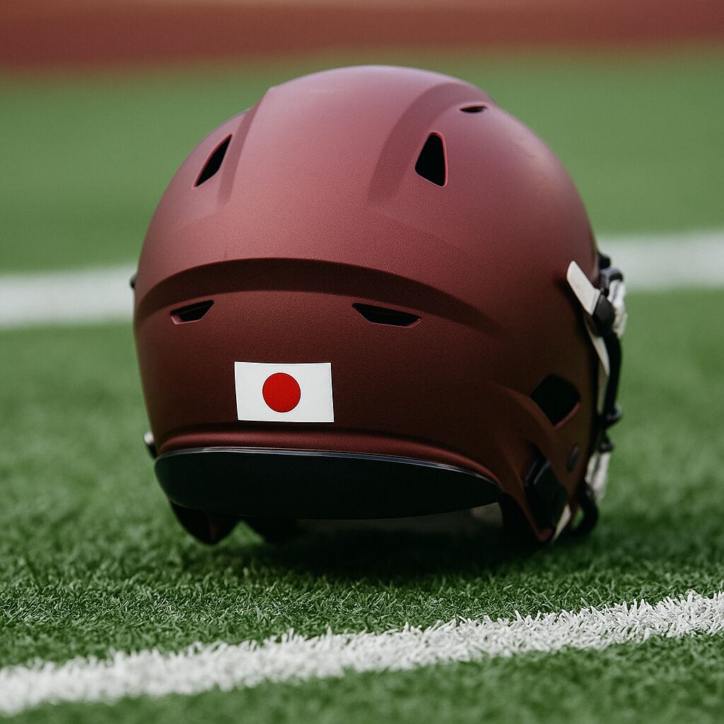 Jayden daniels Japanese flag on helmet