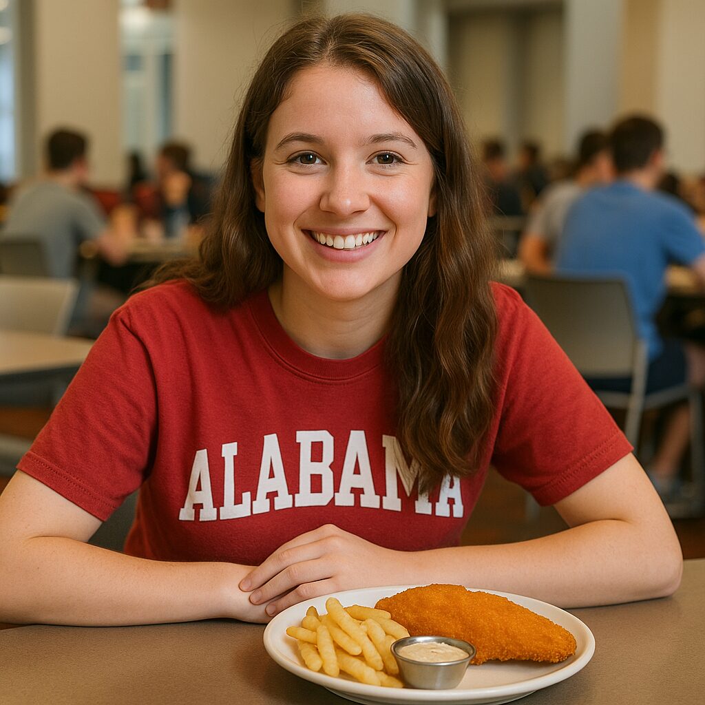 アメリカナマズ料理・大学の学食