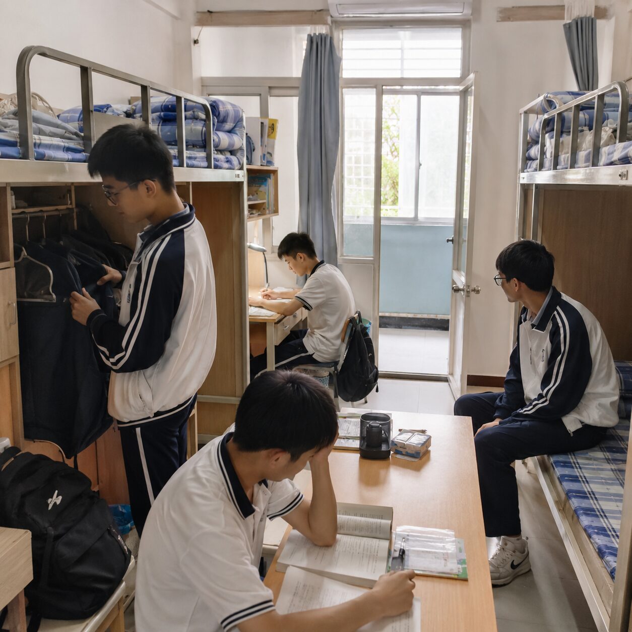 中国の寄宿制学校の寮生活のイメージ
