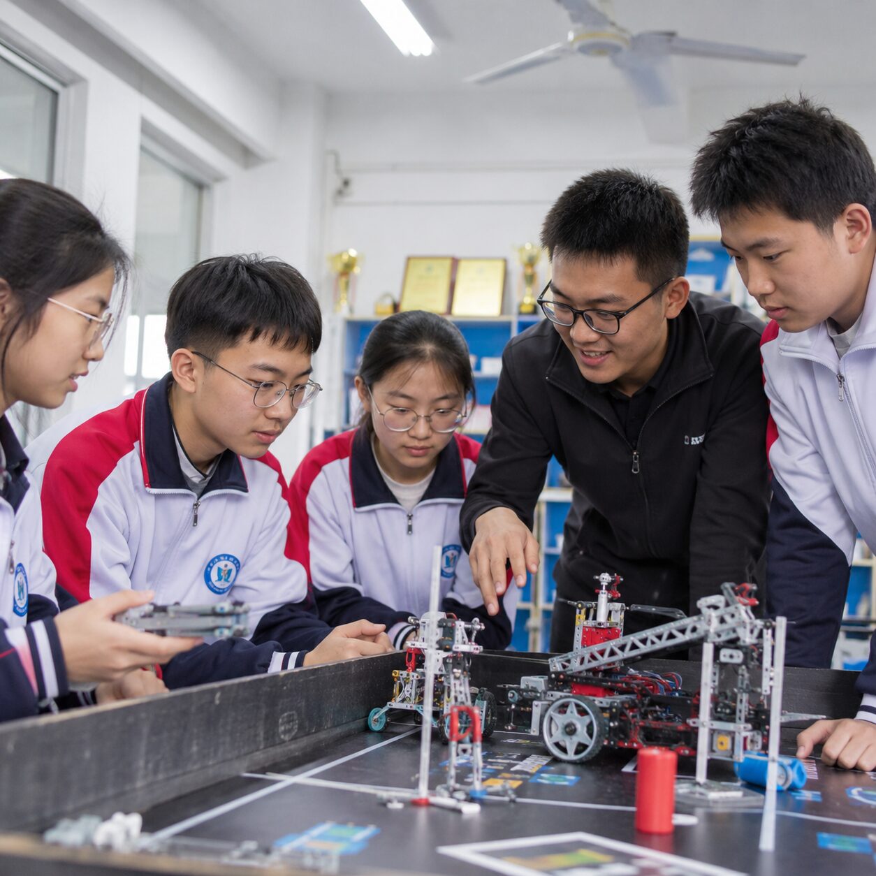 中国の学校で部活動をする生徒のイメージ
