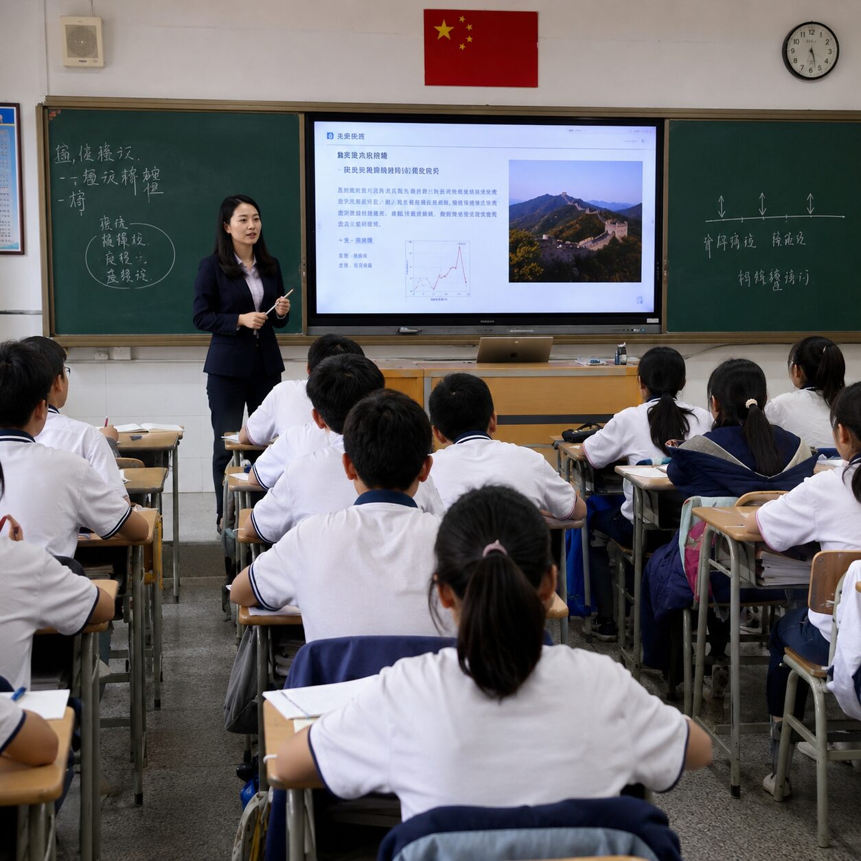 中国の授業風景のイメージ