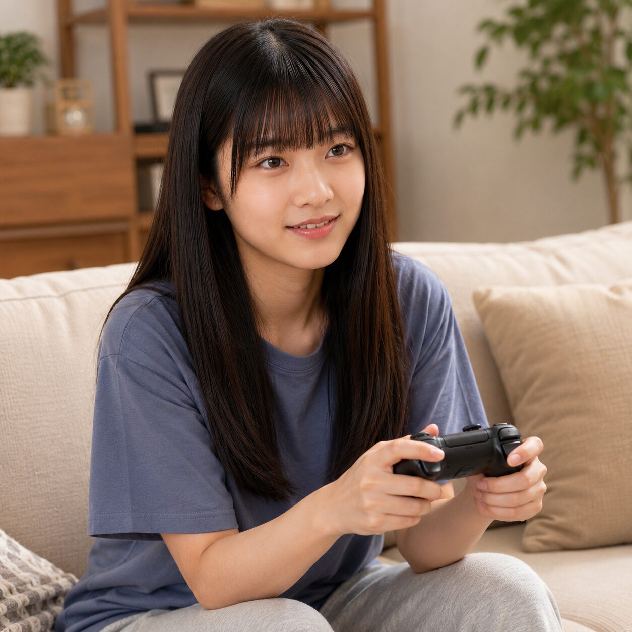 ビデオゲームをする若者
