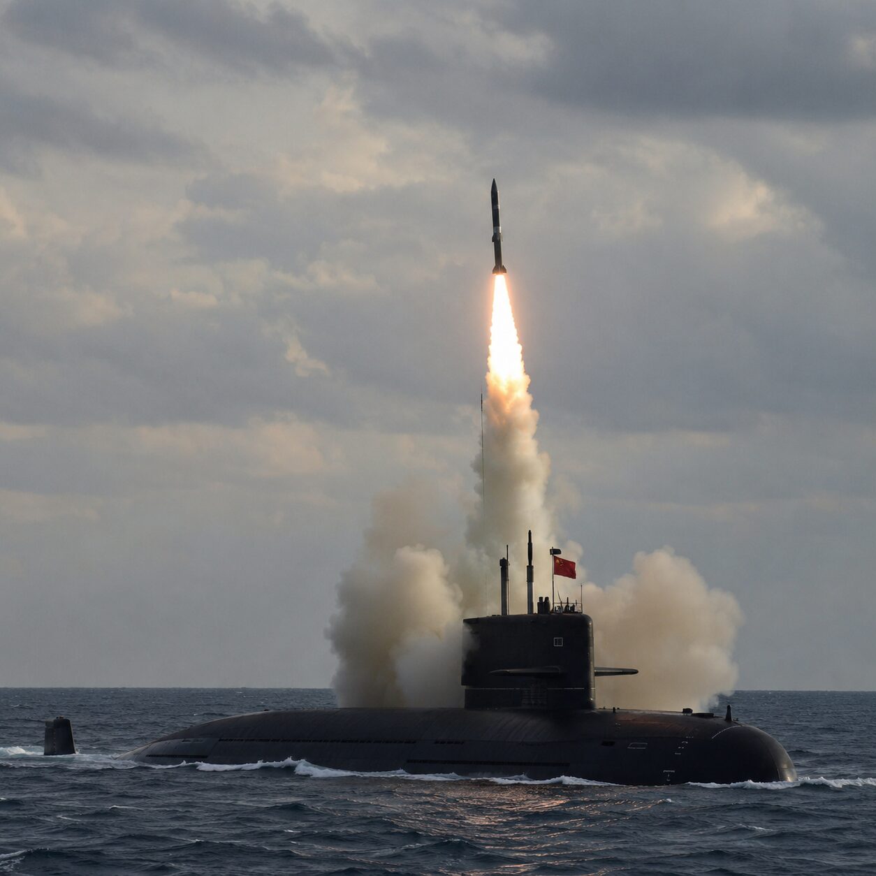 中国潜水艦がミサイル発射