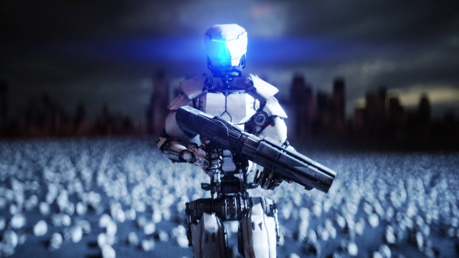 militaire robots met schiettoestel